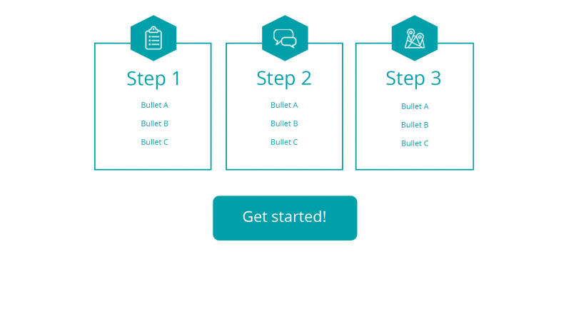 Layout 02 Infographic with steps 1 - 3