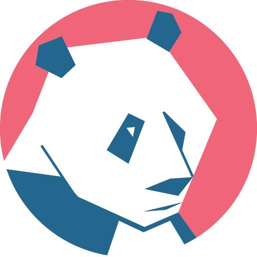 Blue panda geometric style